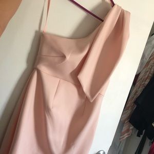 Pink one-Shoulder Maternity Dress!